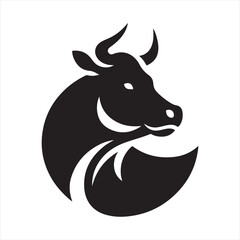 cow vector silhouette clip art logo design illustration. livestock collection.