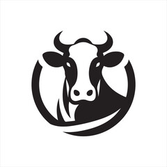 cow vector silhouette clip art logo design illustration. livestock collection.