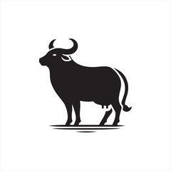 cow vector silhouette clip art logo design illustration. livestock collection.