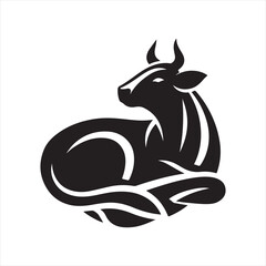 cow vector silhouette clip art logo design illustration. livestock collection.