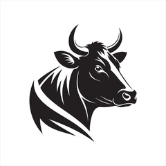 cow vector silhouette clip art logo design illustration. livestock collection.