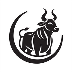cow vector silhouette clip art logo design illustration. livestock collection.