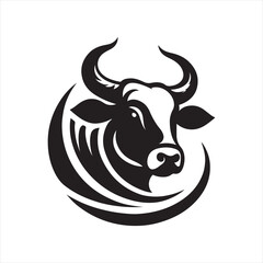 cow vector silhouette clip art logo design illustration. livestock collection.