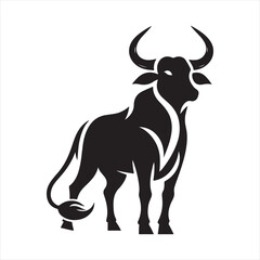 cow vector silhouette clip art logo design illustration. livestock collection.