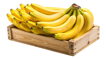Fresh, ripe bananas in a wooden crate, ready for healthy snacking enjoyment © MdRipon