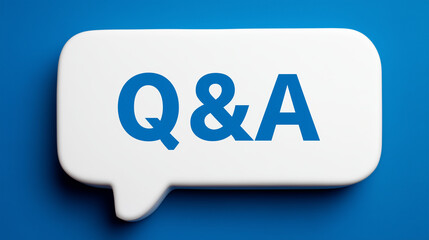 “Q&A” speech bubble icon on blue background