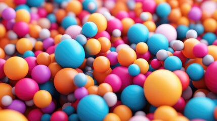 Obraz premium Vibrant colorful spheres densely packed, creating an abstract, textured background