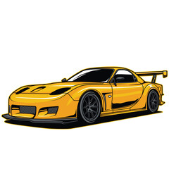 yellow sports car