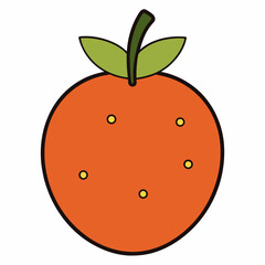 ripe tomato with leaf