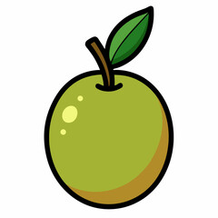 vector illustration of a green apple