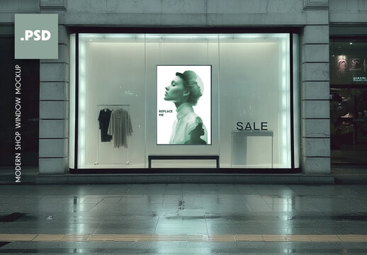 Shop poster design mockup. 