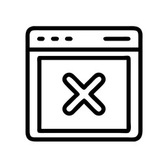 Obraz premium Cross Mark Page Error Icon – Warning and Error Notification Symbol