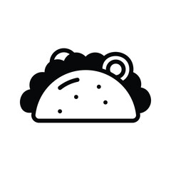Ready to use glyph icon of folded taco