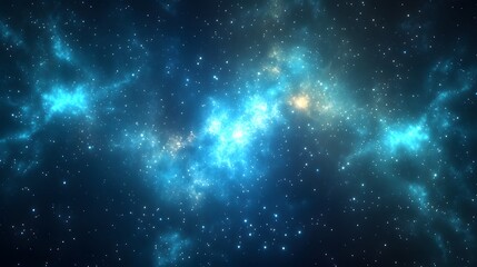Fototapeta premium Stunning Blue Nebula Cosmic Background Space