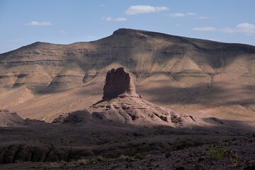 Amazing mountain landscapes of Jebel Saghro with volcanic rocks eroded by wind and time. Atlas, Anti Atlas, Morocco © Iwona