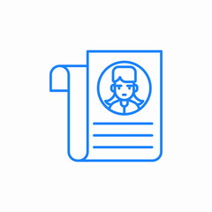 personal resume icon sign vector
