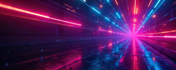 Fototapeta premium Vibrant pop lights illuminating a dark studio space, creating dynamic colorful streaks and patterns Ideal for backgrounds, overlays, and design elements , light painting, pop lights