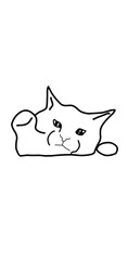 cat grabbing illustration vector line art hand drawn meme