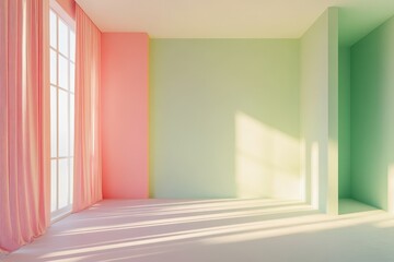 Empty Room Background. Luxury Concept for Contemporary Apartment with Bright Colors