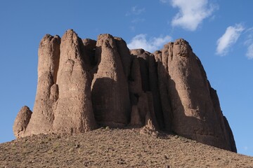 Amazing mountain landscapes of Jebel Saghro with volcanic rocks eroded by wind and time. Atlas, Anti Atlas, Morocco © Iwona