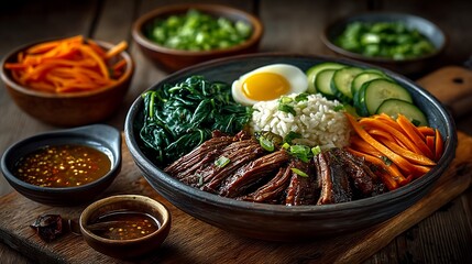 Delicious Korean Beef Bibimbap Bowl. (1)