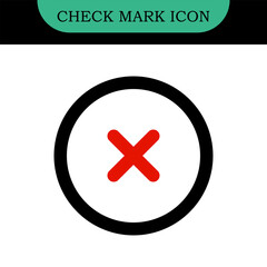 Obraz premium Set of Green check marks, red cross signs, checkbox list vector icon. Checklist signs in round shapes. Green tick and red x check mark button collection isolated on white background.Plus, minus icons