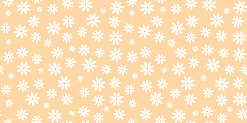 Cute pastel floral seamless pattern. Rustic background with tiny wildflowers. Delicate pastel summer botanical print, vector graphic