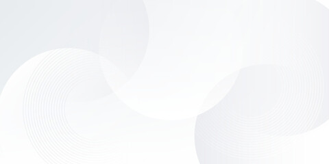 White geometric abstract background overlap layer on bright space with lines effect decoration. Modern graphic design element circles style concept for banner, modern vector arts