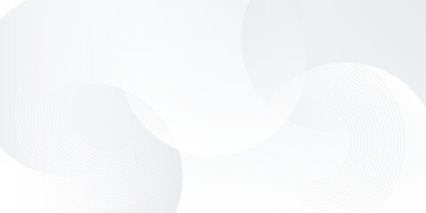 White geometric abstract background overlap layer on bright space with lines effect decoration. Modern graphic design element circles style concept for banner, modern vector arts