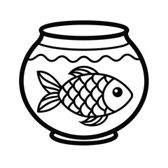 decorative fish bowl black vector