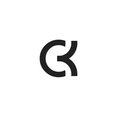 Unusual minimalistic monogram C and K. Business logo template. C and K logo. C and K icon. CK logo. CK icon