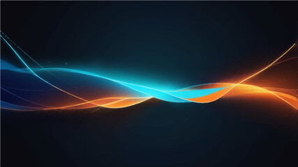 Abstract blue wave design with dynamic light lines and flowing energy.