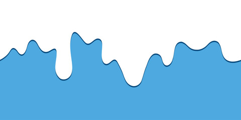 Sweet soft ice cream, yogur, long border, vector blue background for your design.