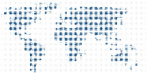 Fototapeta premium Circle shape world map on white background. Vector illustration.