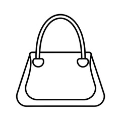 minimalist ladies bag vector outline icon