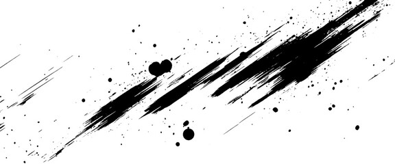 Vector abstract style black paintbrush design banner templates	