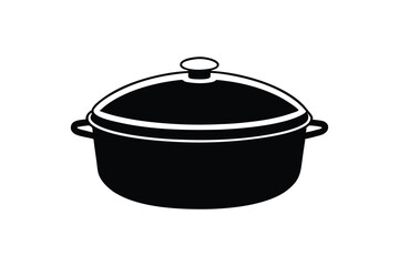 Silhouette art illustration of a rice cooker with a domed lid.eps