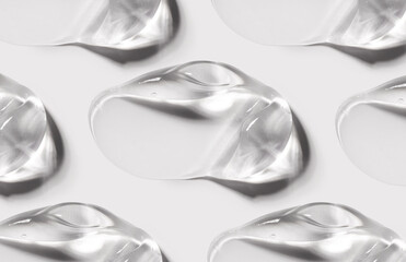 cosmetic smears cream gel texture on a light background