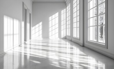 Fototapeta premium Elegant Interior with Dramatic Light and Shadow, Architectural D