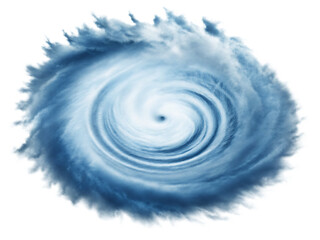 The Eye of the Storm: A Vortex of Clouds and Wind isolated on white background PNG