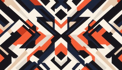 Abstraktes geometrisches Muster mit warmen und kühlen Farben