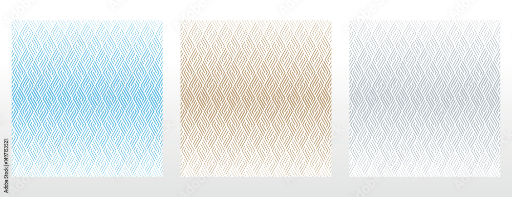 Poster Set of abstract geometric patterns. Seamless vector backgrounds. Colored ornaments Graphic modern patterns Simple lattice graphic design