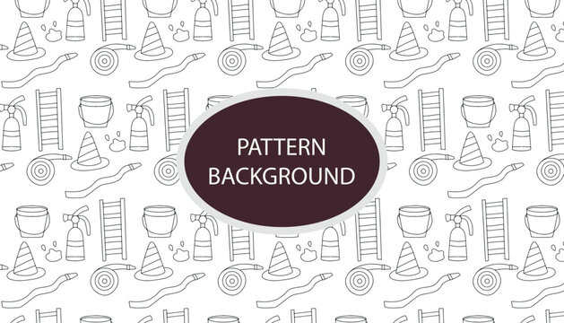 Fototapeta Line art hydrant, fire fighter element doodles. Vector baby illustration in scandinavian simple hand-drawn style. The limited palette is ideal for printing on kids clothes, digital paper. pattern