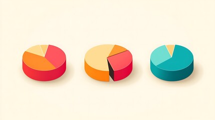 3D Pie Charts Data Infographic.