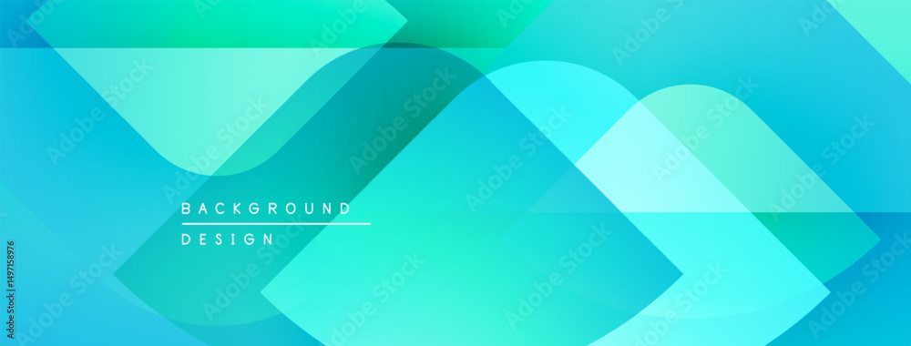 Aufkleber abstract geometric shapes, turquoise hues, modern design. gradient colors create dynamic visual effe