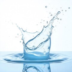Water splash with ripples and bubbles