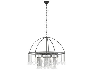 Aubrey Round Chandelier , crystal and silver material , Elegant Lighting Fixture Against White bachground , 15 light-modern pendant light