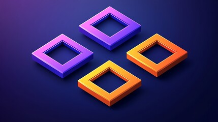 Colorful 3D Squares Pattern.