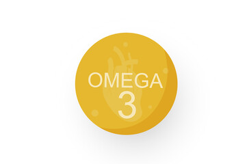 png vitamin capsule with fish oil and omega content in realistic white bottle on flat background showing healthy diet symbol for organic supplement and pharmacy product design

