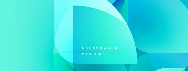 Obraz premium Abstract turquoise background. Overlapping shapes create dynamic visual effect. Modern design suitable for digital projects.